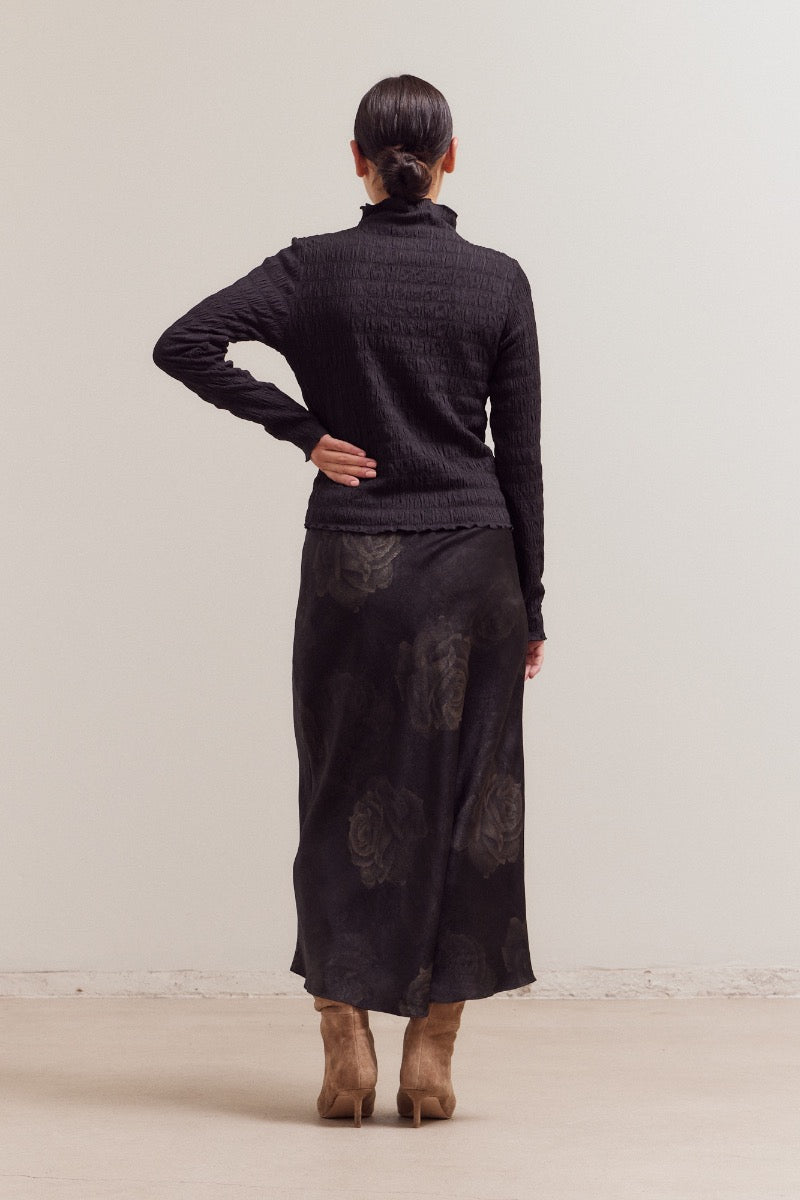 Grade & Gather Seered Mock Neck Top