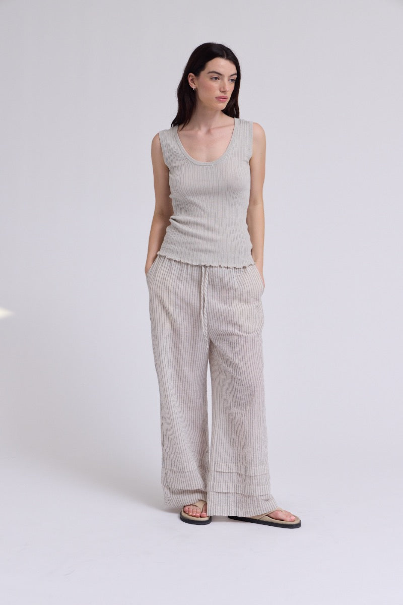 Grade & Gather Striped Drawstring Pants