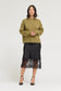 Grade & Gather Lace Trim Satin Skirt