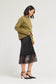 Grade & Gather Lace Trim Satin Skirt