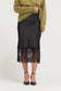 Grade & Gather Lace Trim Satin Skirt