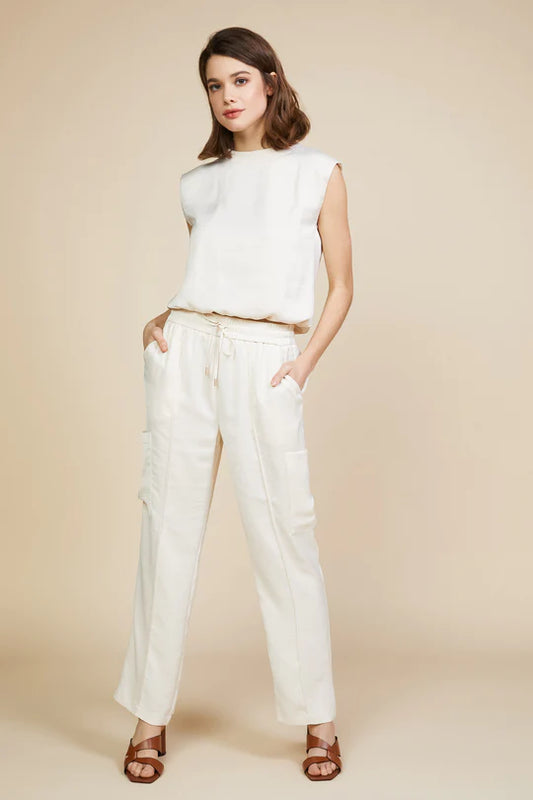 Skies Are Blue Relaxed Utility Pintuck Pants - LARGE