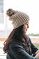 Textured Beanie With Pom Pom