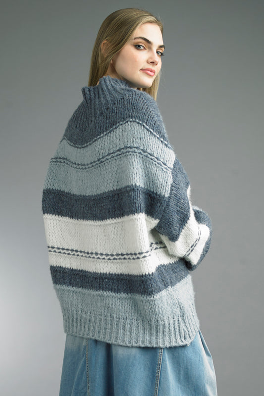 Tempo Paris Ocean Striped Sweater