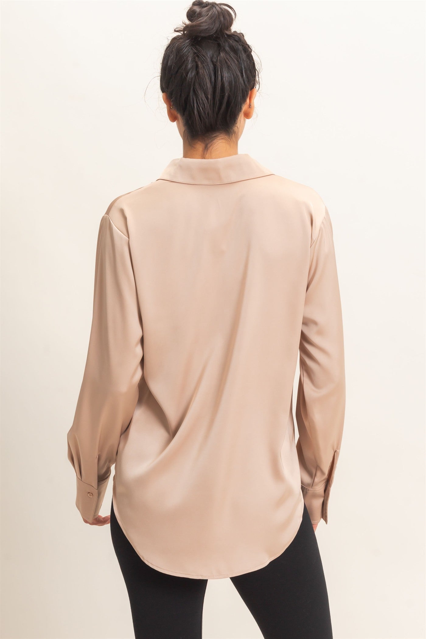 Hyfve / Double Zero Silky Satin Collared Top