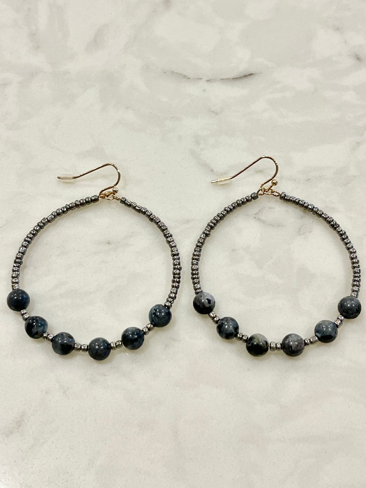 Agate beaded Lightweight Earrings