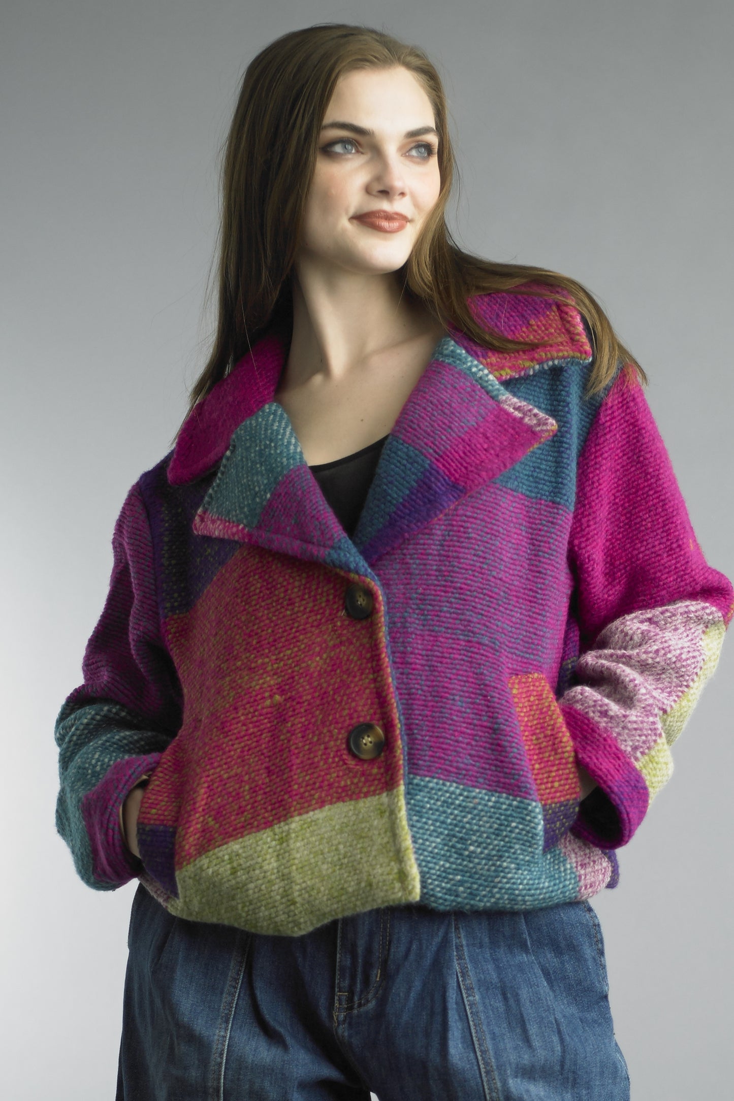 Tempo Paris Plaid Boucle Jacket