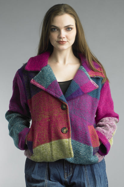 Tempo Paris Plaid Boucle Jacket