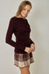 Mystree Asymmetrical Draped Ribbed Top