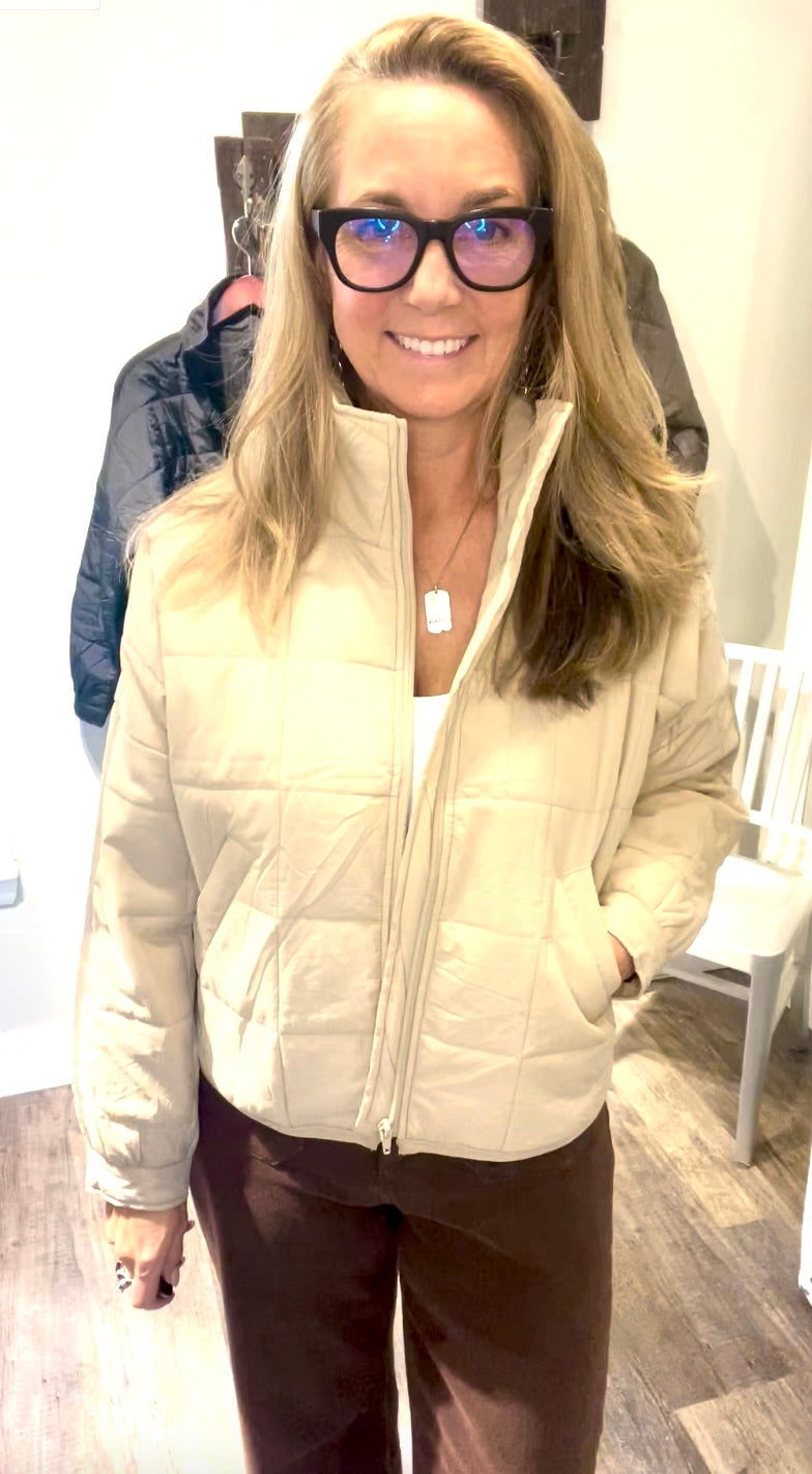 Blu Pepper Quilted Square Puffer Jacket