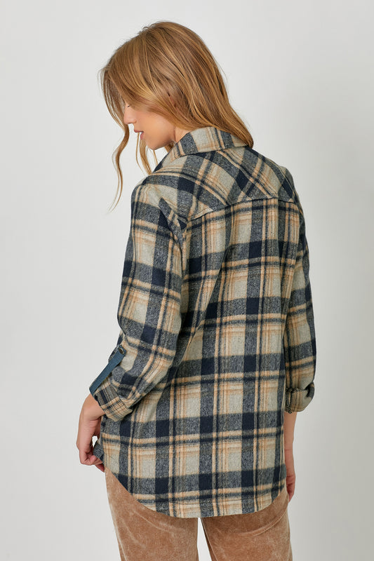 Mystree Fireside Plaid Shirt Jacket