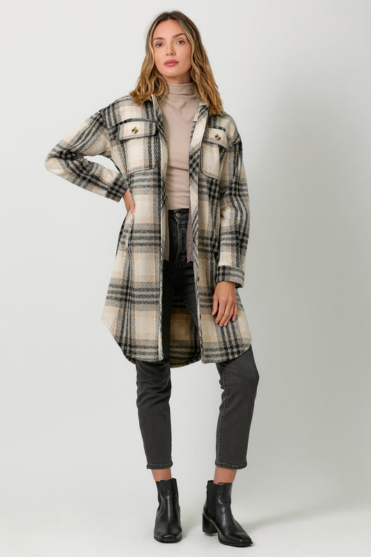 Mystree Pretty Plaid Long Jacket