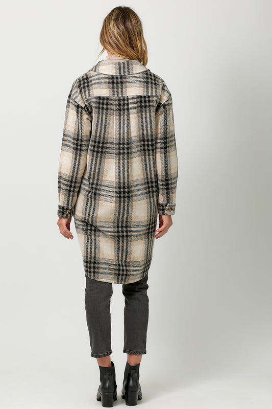 Mystree Pretty Plaid Long Jacket