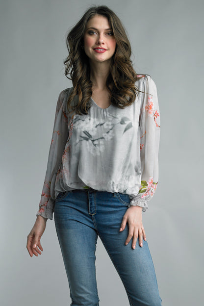 Tempo Paris Silky Flowers Blouse