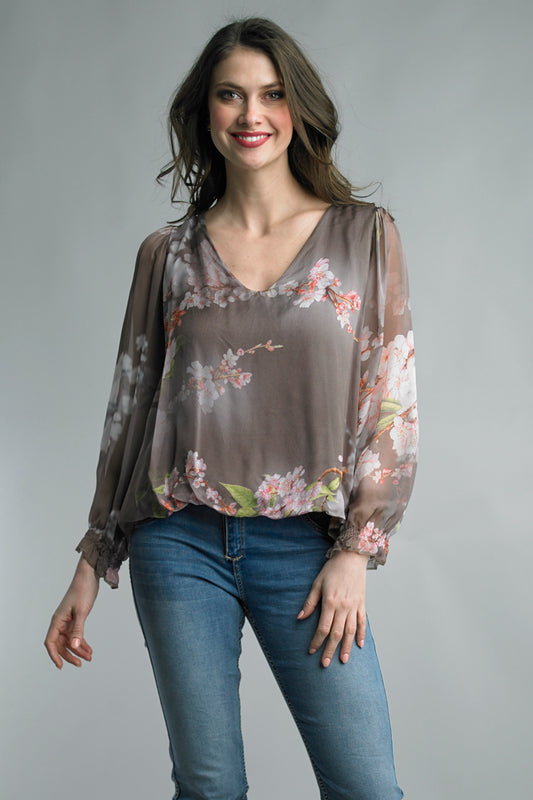 Tempo Paris Silky Flowers Blouse