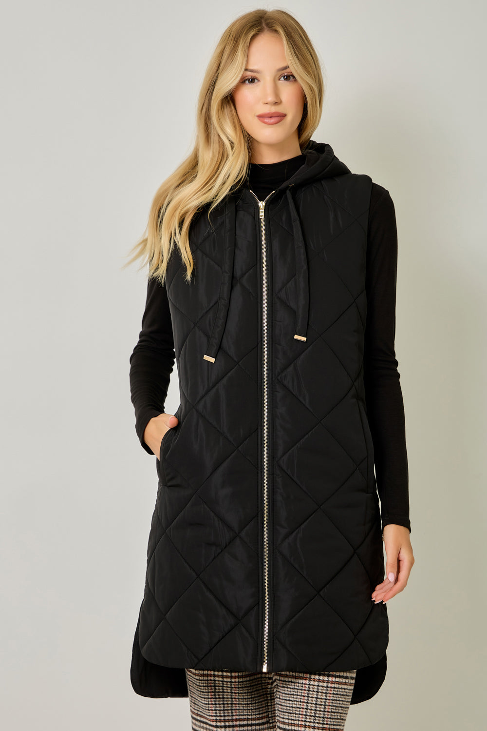 Mystree Quilted Puffer Hoodie Vest