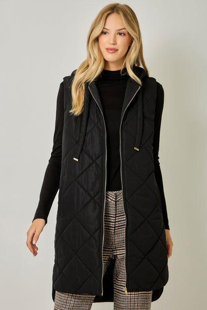 Mystree Quilted Puffer Hoodie Vest
