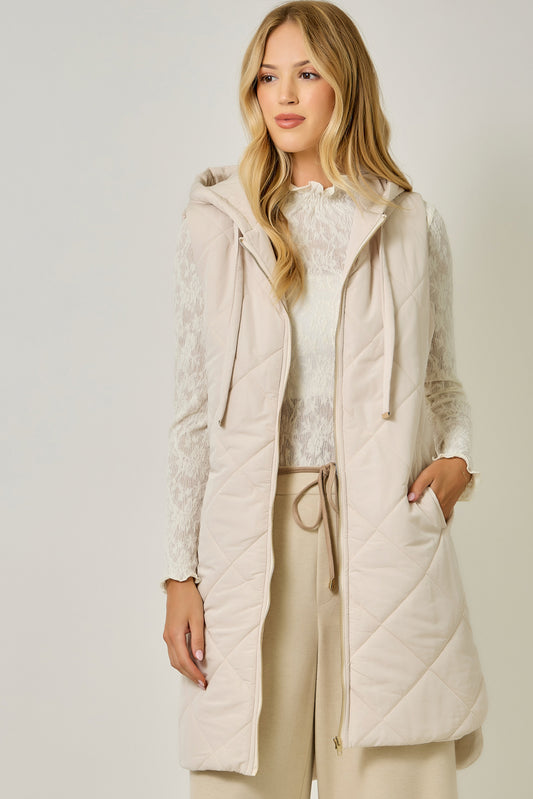 Mystree Quilted Puffer Hoodie Vest