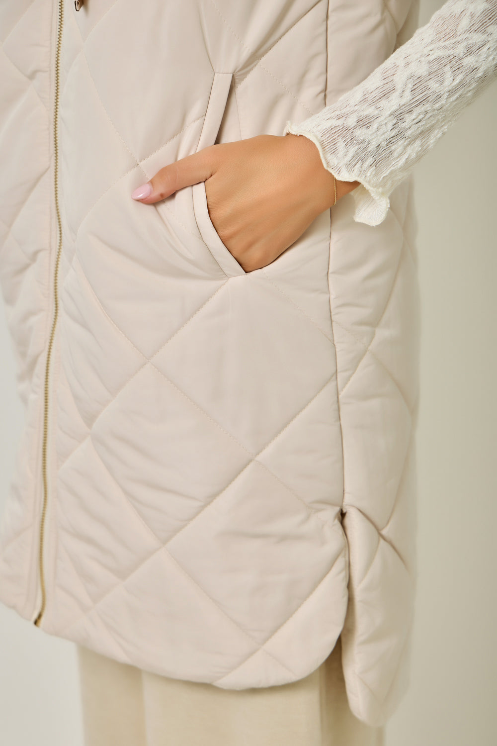 Mystree Quilted Puffer Hoodie Vest