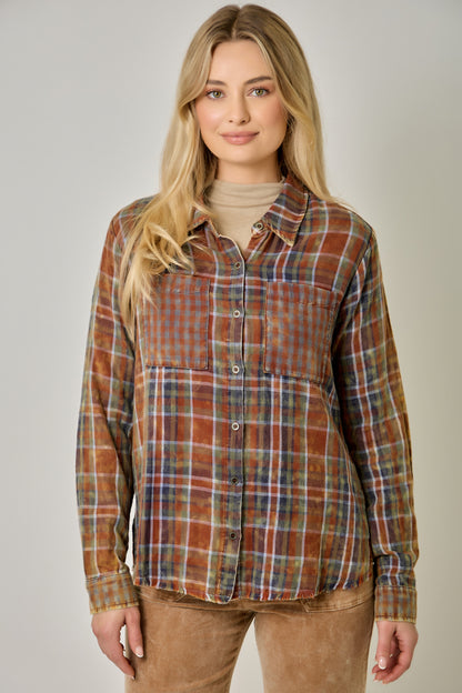 Mystree Softest Mixed Plaid Top