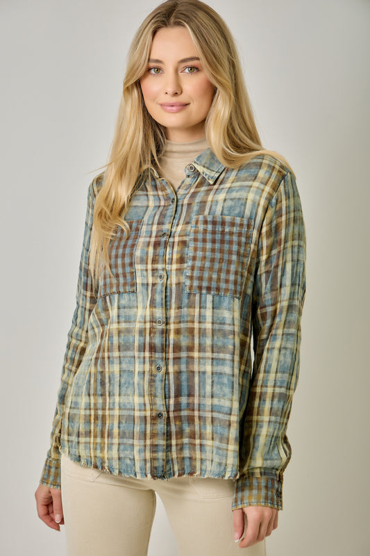 Mystree Softest Mixed Plaid Top