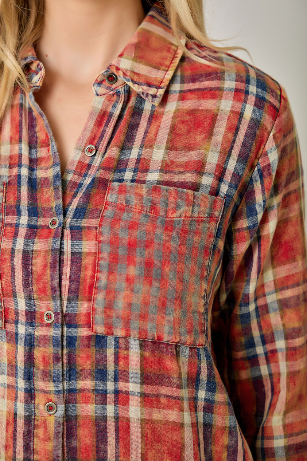 Mystree Softest Mixed Plaid Top