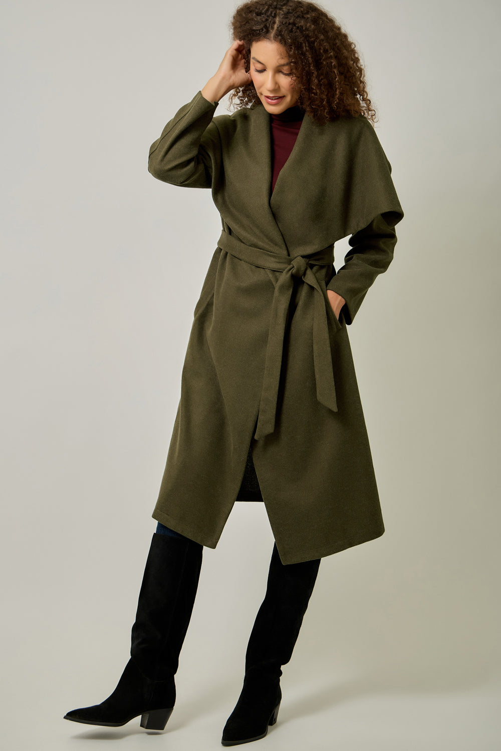 Mystree Lux Collar Long Coat