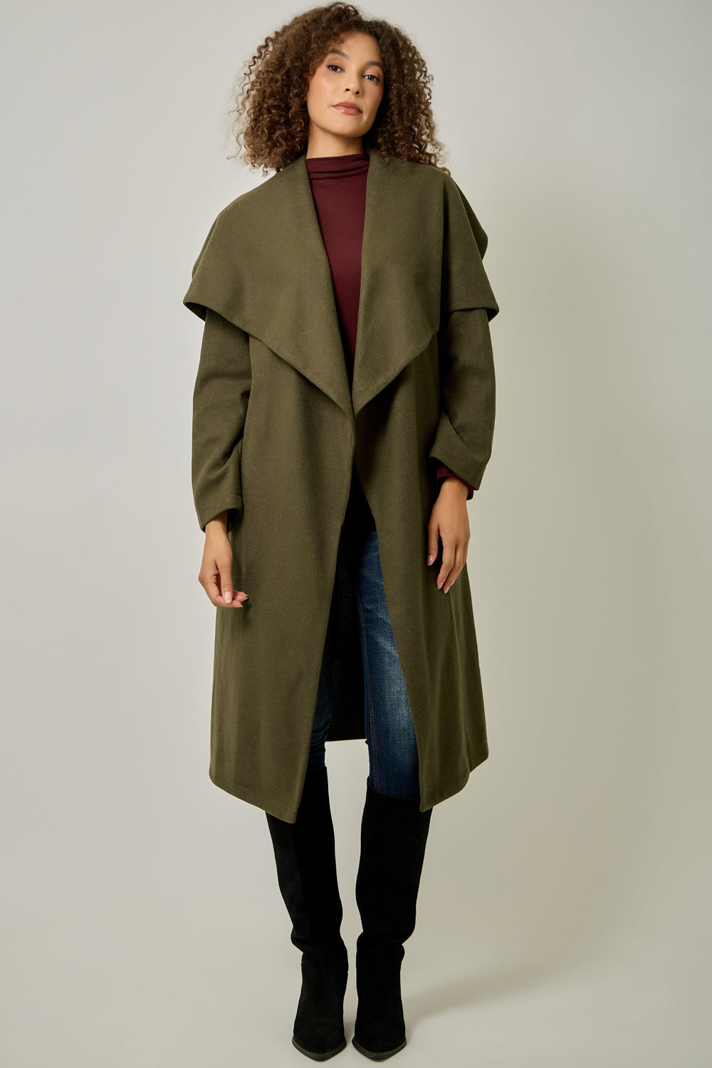 Mystree Lux Collar Long Coat