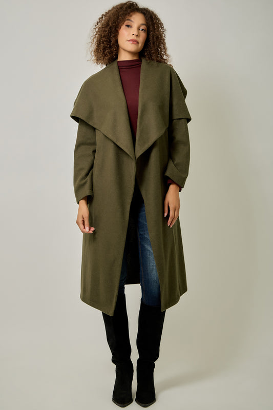 Mystree Lux Collar Long Coat