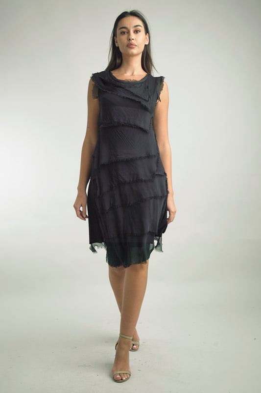 Tempo Paris Tiered Silk Dress