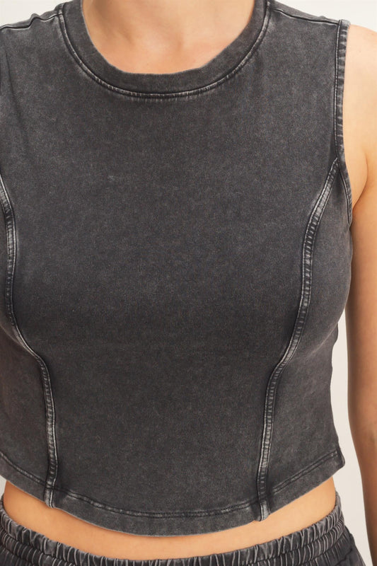 Hyfve Mineral Washed Sleeveless Top