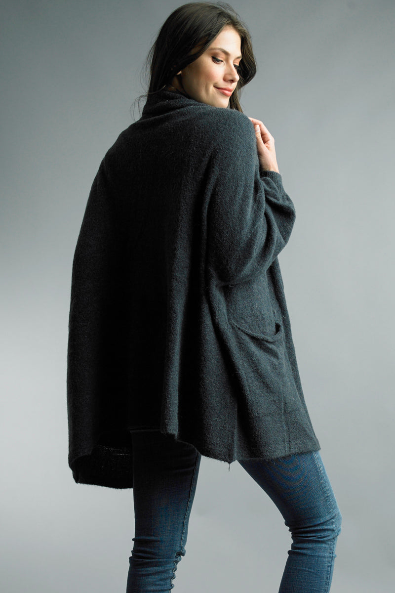 Tempo Paris Cozy Long Black Cardigan