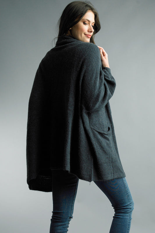 Tempo Paris Cozy Long Black Cardigan
