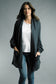 Tempo Paris Cozy Long Black Cardigan