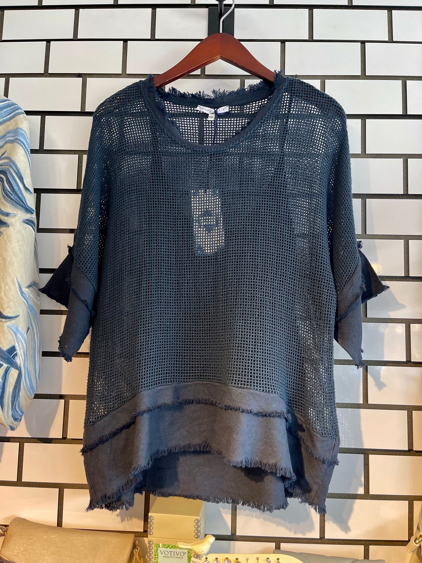 Tempo Paris Cotton Mesh Top w/ Cami