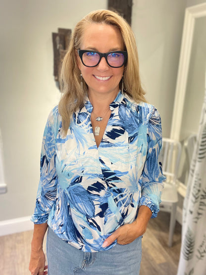 Love 2 Love V Neck Crossover Blouse