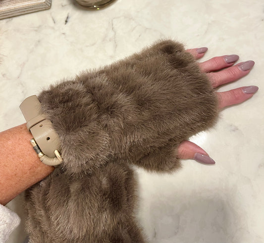 Lux Faux Fur Fingerless Gloves