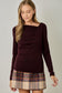 Mystree Asymmetrical Draped Ribbed Top