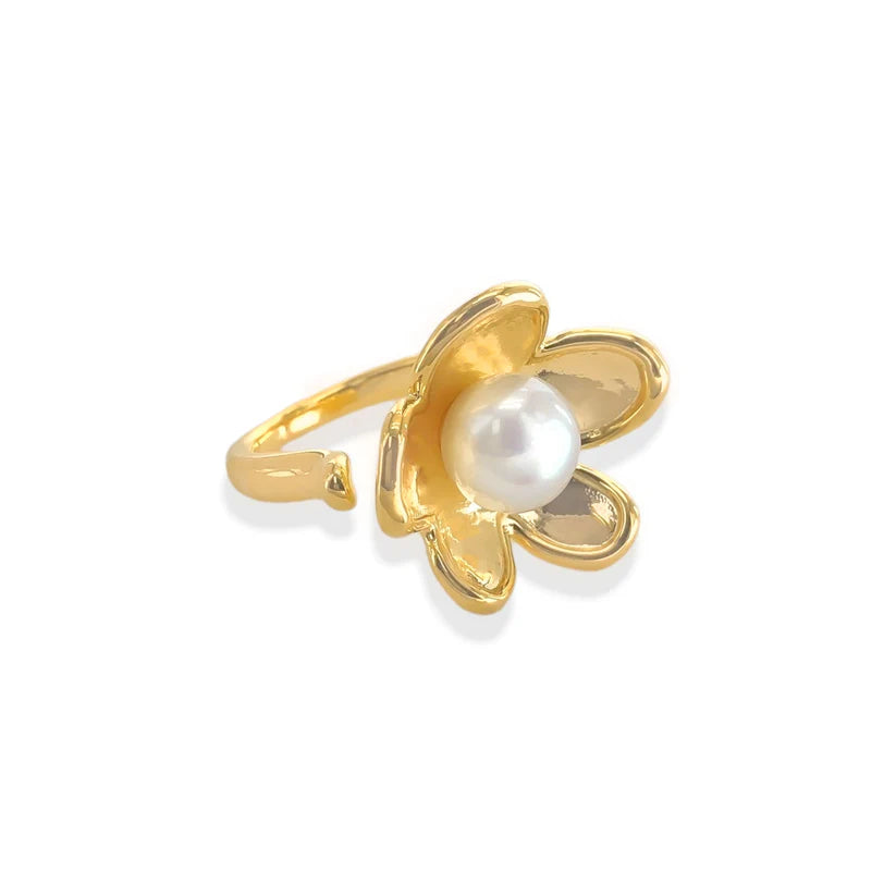 Genuine Pearl Flower Ring