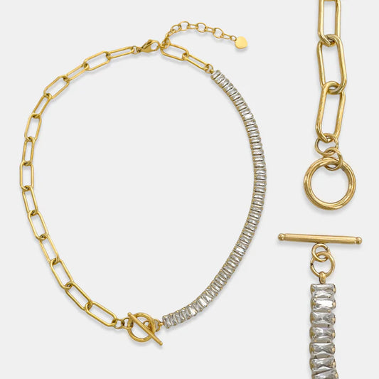 Fab Crystal Stainless Steel Necklace