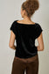 Mystree Velvety Drape Neck Top