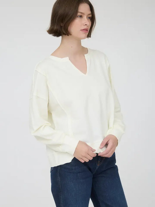 Blu Pepper Washed Exposed Seam Top