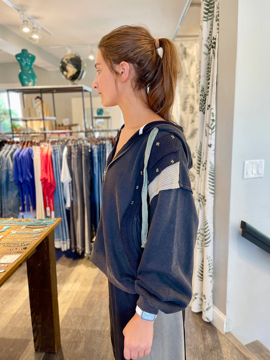 POL Super Studded Zip Up Hoodie