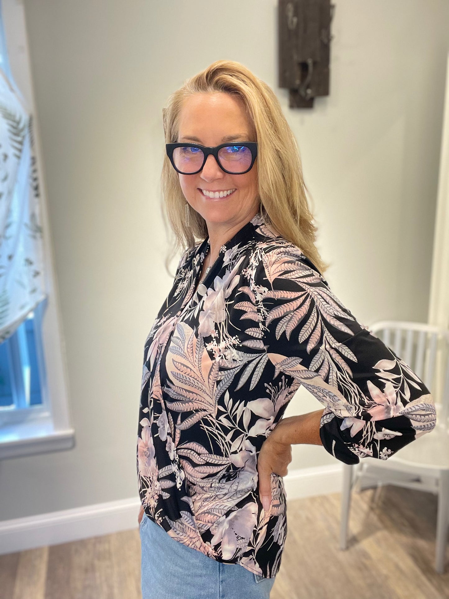 Love 2 Love V Neck Crossover Blouse