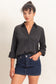 Hyfve / Double Zero Silky Satin Collared Top