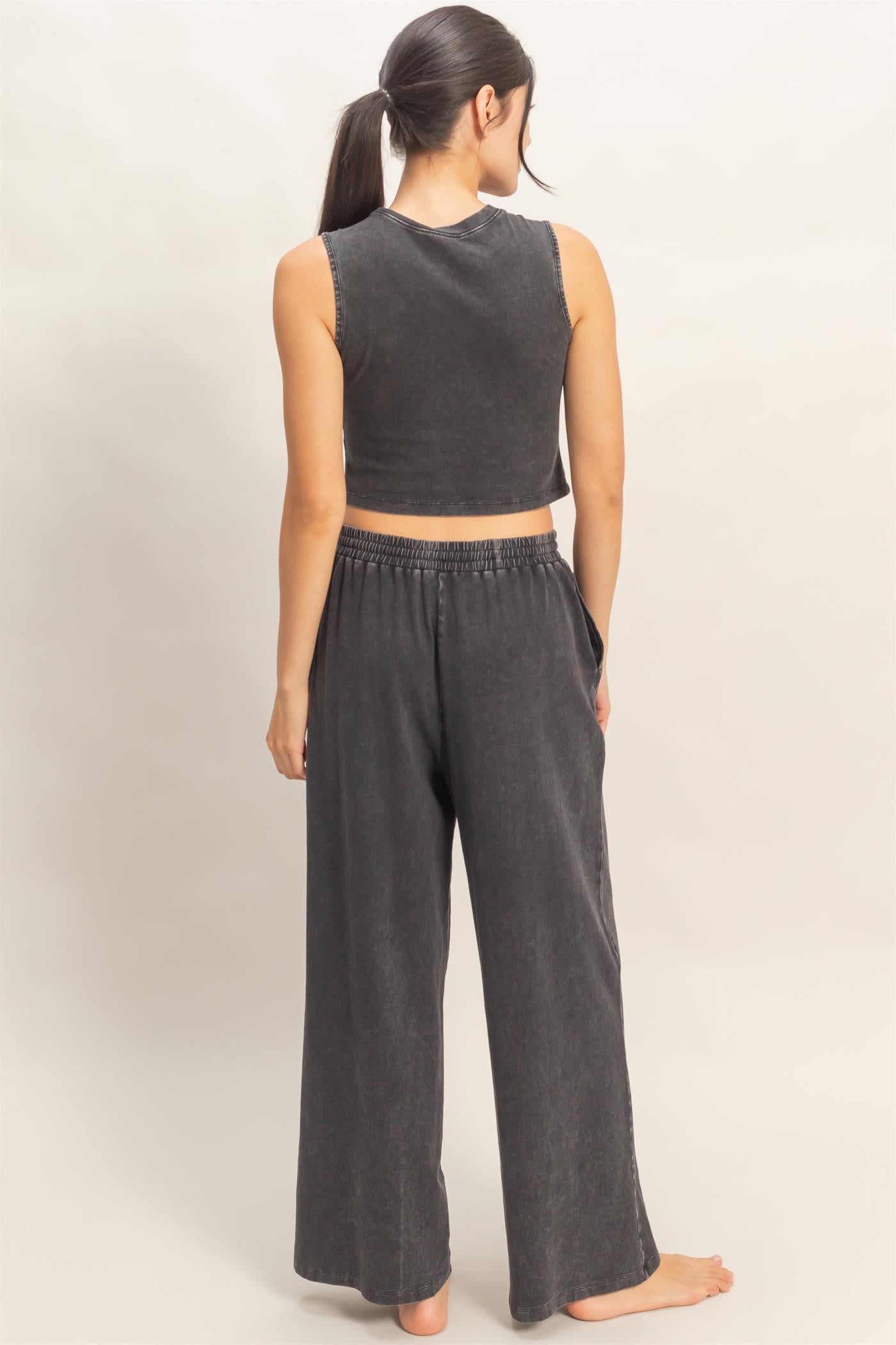 Hyfve Mineral Washed Wide Leg Pants