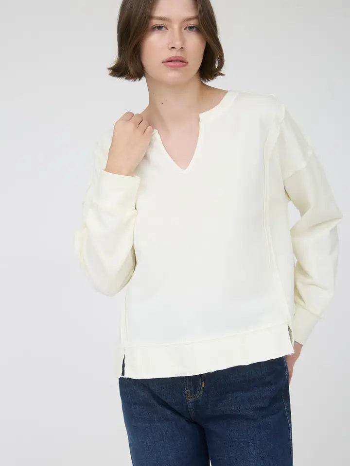 Blu Pepper Washed Exposed Seam Top