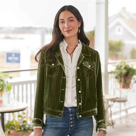 Velvet and Golden Hardware Jacket