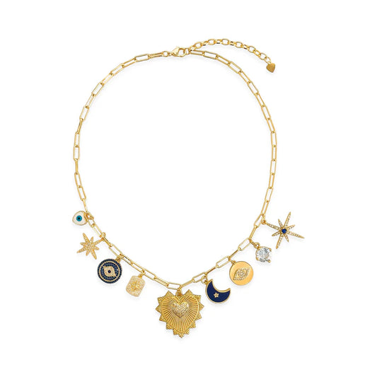 Celestial Enamel Charm Necklace