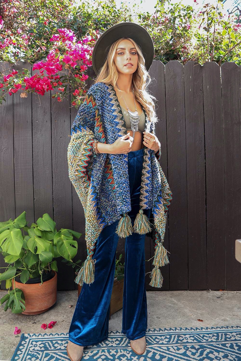 Colorful Crochet Pattern Ruana Sweater